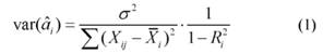 формула коэффициента детерминации регрессии Xi