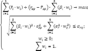формула модели Марковица и Шарпа