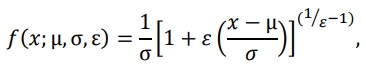 формула обобщенное распределение Парето