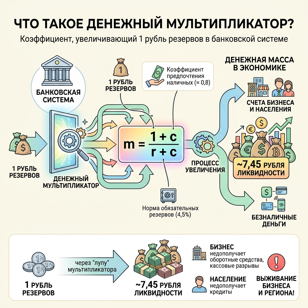 Денежный мультипликатор - схема