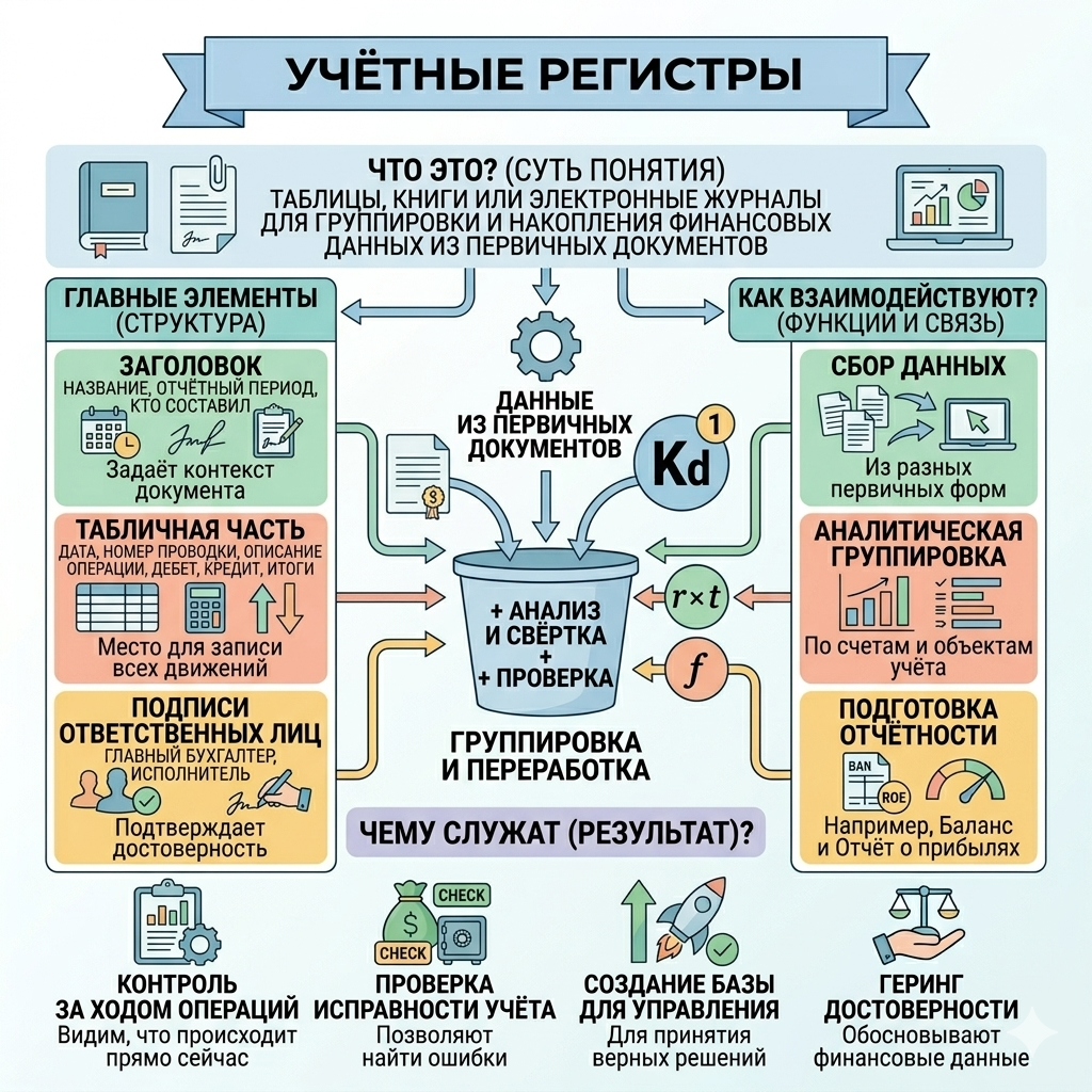 Учетные регистры - схема