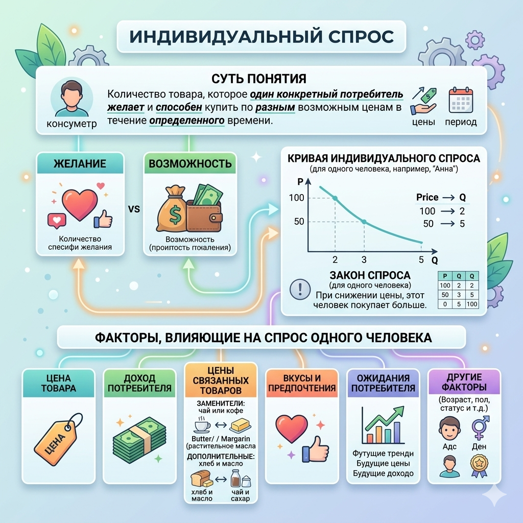 Индивидуальный спрос - схема