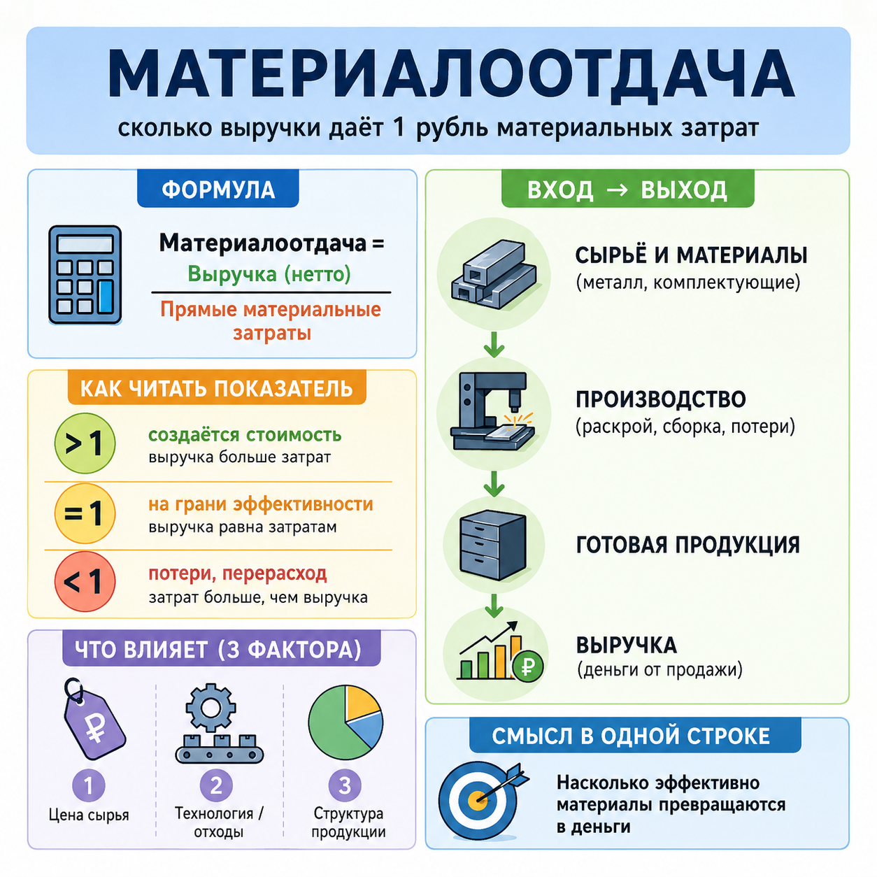 Материалоотдача - схема